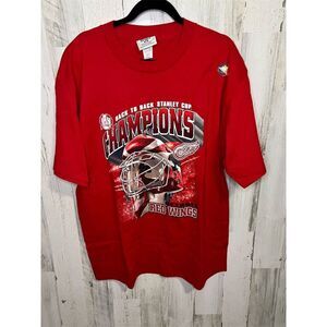 Lee Detroit Red Wings 1998 Stanley Cup‎ Champions T-Shirt Red XL Vintage